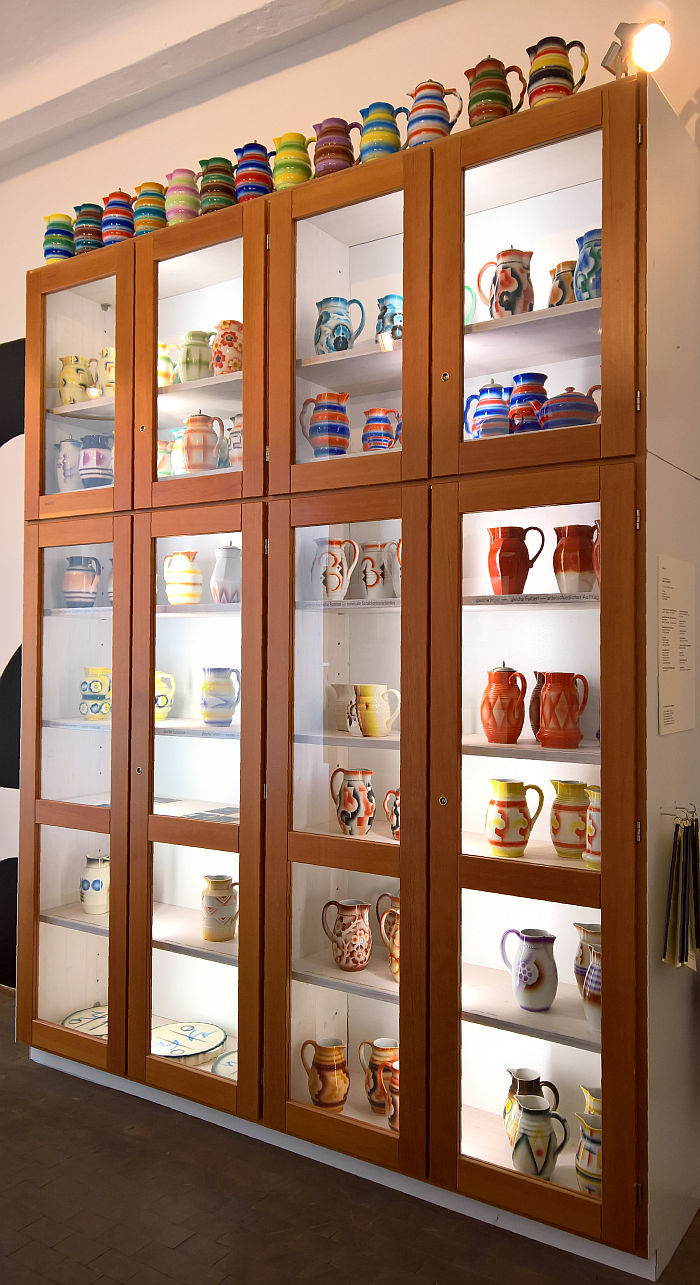 Spray decorated jugs, as seen at Decoration as Trespass?, Werkbundarchiv, Museum der Dinge, Berlin