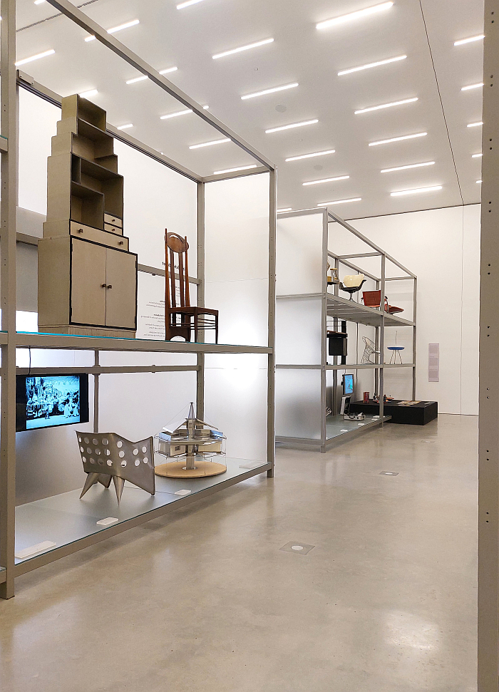 Early 20th century works by Paul Theodore Frankl, Charles Rennie Mackintosh, Richard Buckminster Fuller & Gerrit T Rietveld, as seen at Science Fiction Design: From Space Age to Metaverse, Vitra Design Museum Schaudepot, Weil am Rhein