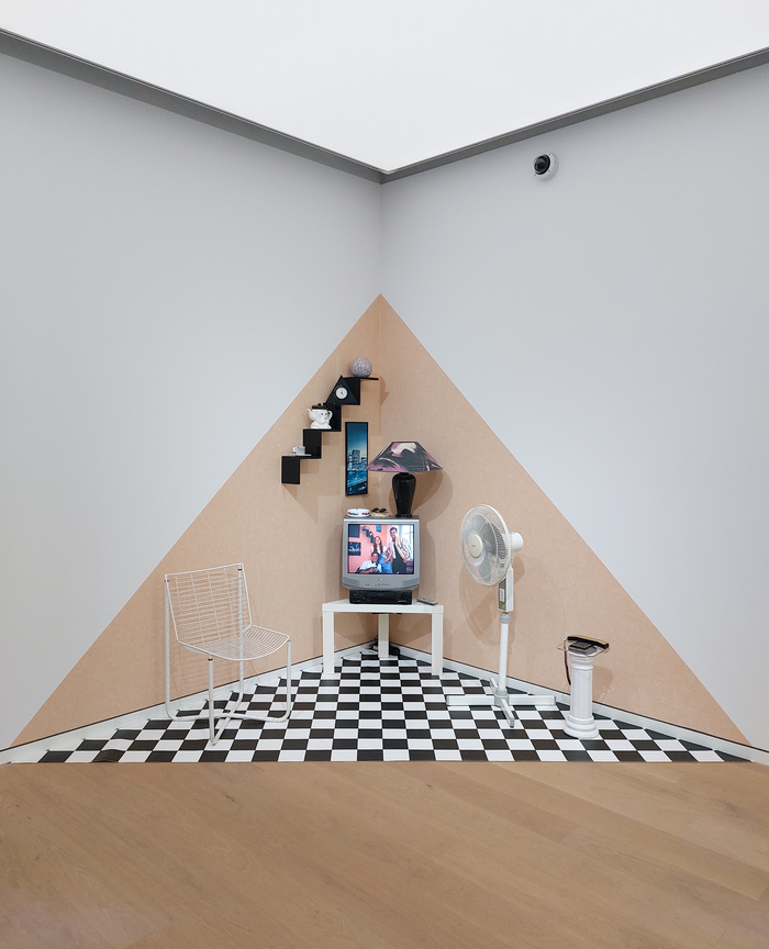 Part of Triangular Stories (Amnesia & Terror) by Henrike Naumann, as seen in Wohnkomplex: Art and Life in Plattenbau, Das Minsk, Potsdam