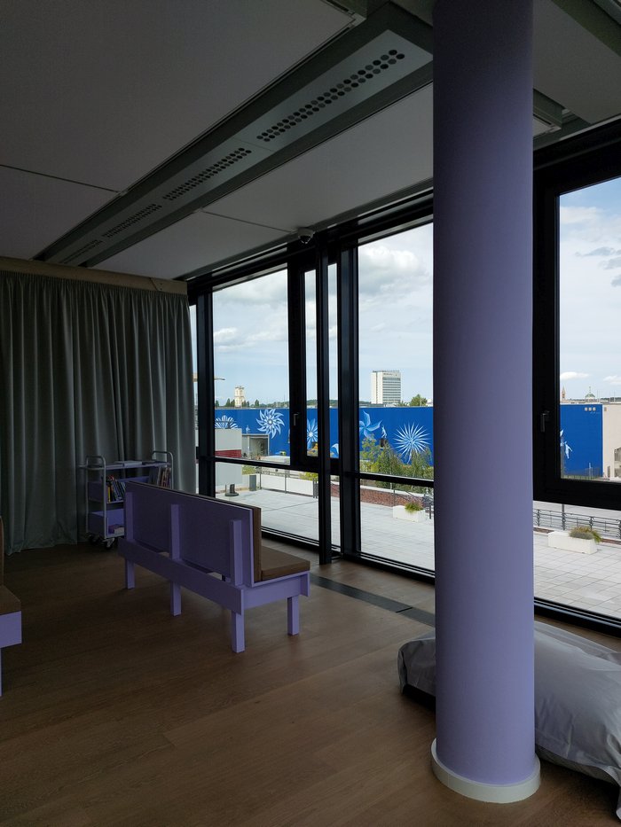 Part of the view over Potsdam from the loggia, as seen in Wohnkomplex: Art and Life in Plattenbau, Das Minsk, Potsdam