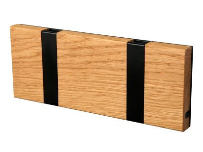 Knax, 2 hooks, Black, Oak oiled