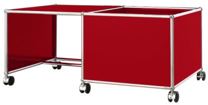 USM Haller Mobile Desk for Kids, Case right, USM ruby red