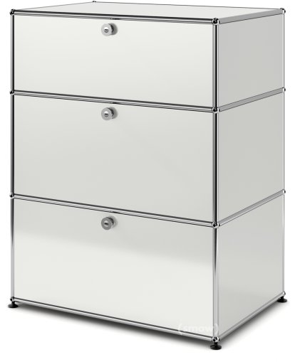 USM Haller Storage Unit with 3 Drawers, H 95 + 4 x W 75 x D 50 cm, Light grey RAL 7035