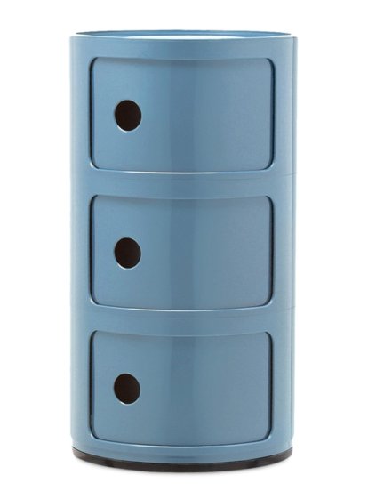 Componibili Container Round - 3 Compartments, Sky blue