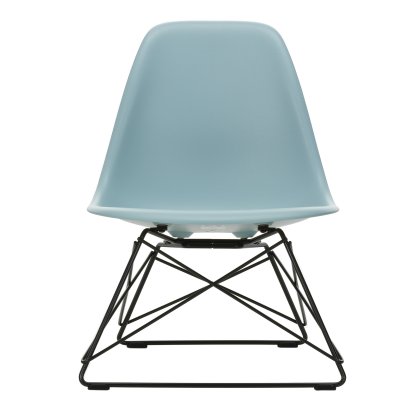 Eames Plastic Side Chair LSR, Ice grey, Without upholstery, Powder-coated basic dark