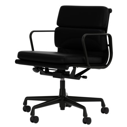 Soft Pad Group EA 217, Aluminium powder-coated deep black, Leather Premium F nero, Plano nero