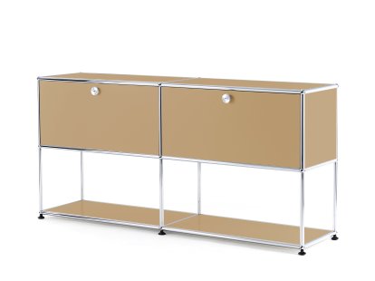 USM Haller Sideboard L with 2 Drop-down Doors, Lower Tier Structure, USM beige