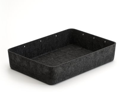 USM Inos Box, W 45,3 x H 9,5 cm, Anthracite , Without partitions