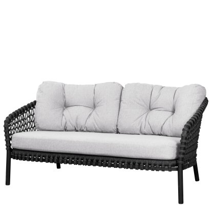 Ocean Lounge large 2-seater sofa, Open soft Rope – Dark grey, Link - White grey