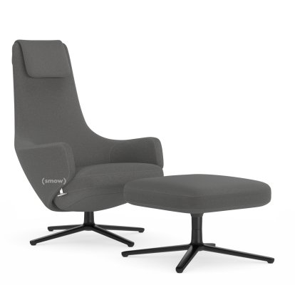 Repos Lounge Chair, Chair Repos & Ottoman, Fabric Cosy 2 Classic Grey, 45 cm, Basic dark