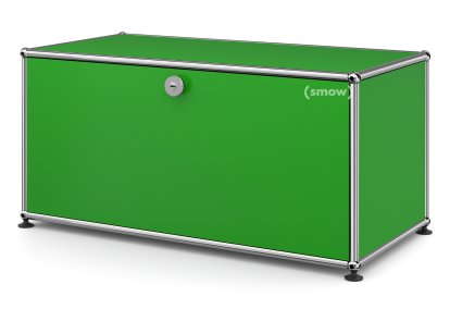 USM Haller Lowboard M, with 1 Drop-down Door, USM green