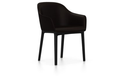 Softshell Armchair, Basic dark, Plano, Brown, Glides for carpets