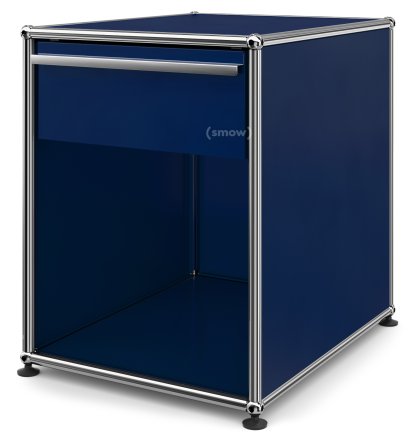 USM Haller Bedside Table with Drawer, Steel blue RAL 5011, Large (H 54 x W 42,5 x D 53 cm)