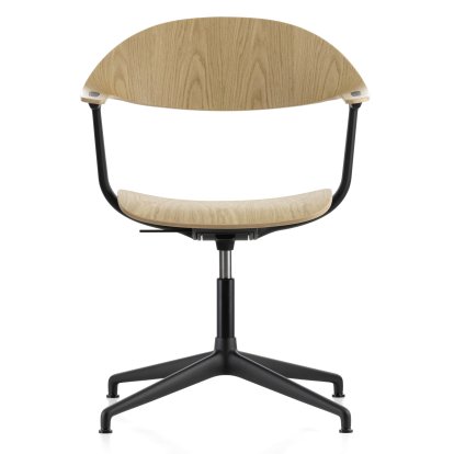 Mynt Chair, Natural oak, protective varnish, Without upholstery, Without upholstery, Deep black, Felt pads for hard floor surfaces