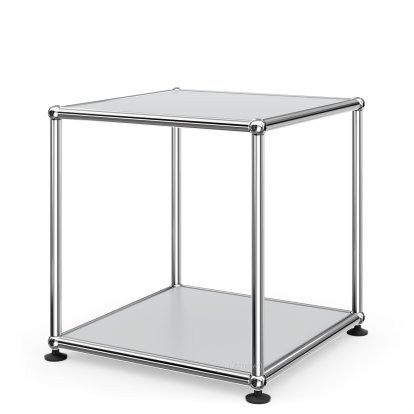 USM Haller Side Table 35, Both panels metal, Light grey RAL 7035