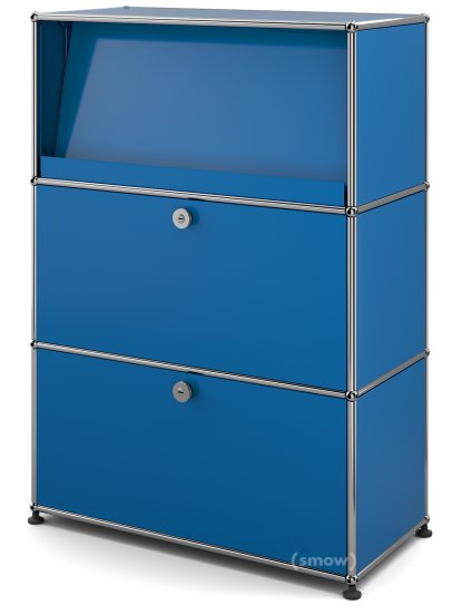 USM Haller Highboard M with Angled Shelf, Gentian blue RAL 5010