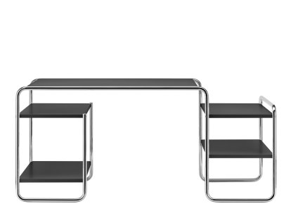 S 285 Desk, Stained ash - black, 4 shelves