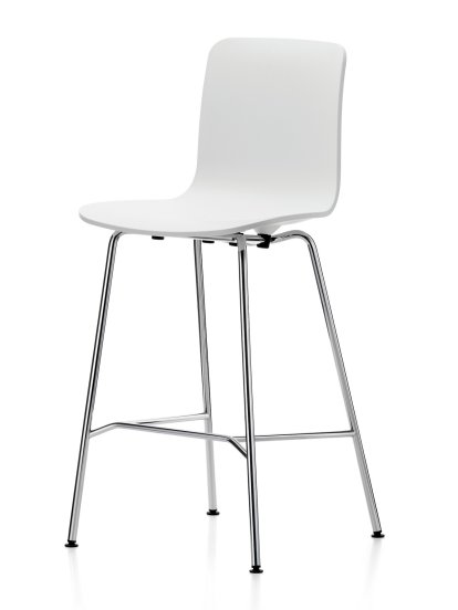 HAL RE Bar Stool, White, Bar version: 780mm, Chrome-plated