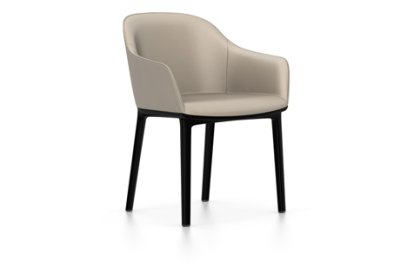 Softshell Armchair, Basic dark, Leather (Standard), Sand, Felt pads for hard floor surfaces