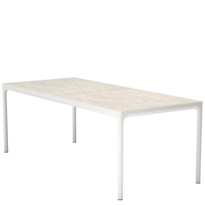 Four Table Ceramics, 210 x 90 cm, Muted white / shell