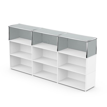 USM Haller Extension Kit Vertical 3, USM matte silver, 35 cm