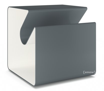 V44 Side Table, Basalt grey (RAL 7012) - Pure white (RAL 9010), Glides