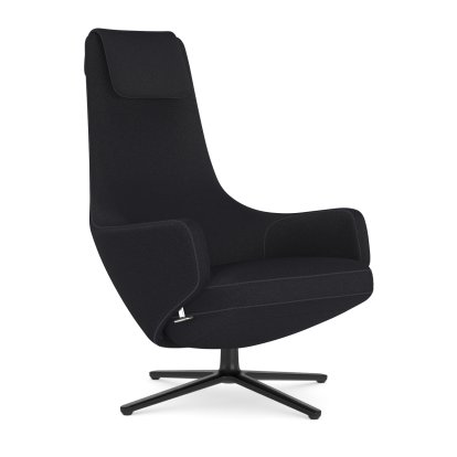Repos Lounge Chair, Chair Repos, Fabric Cosy 2 Merino black, 40 cm, Basic dark