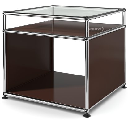 USM Haller Side Table with Extension, USM brown