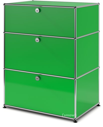 USM Haller Storage Unit with 3 Drawers, H 95 + 4 x W 75 x D 50 cm, USM green