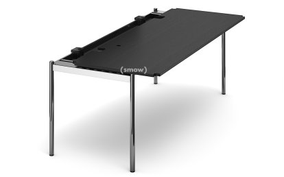 USM Haller Table Advanced, 200 x 75 cm, 06-Black lacquered oak, Hatch left