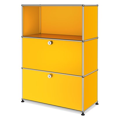 USM Haller Highboard M, Customizable, Golden yellow RAL 1004, Open, With drop-down door, With drop-down door