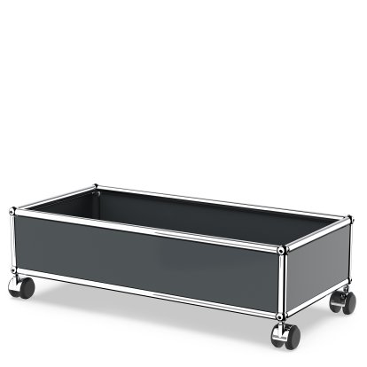 USM Haller Box with Castors, Anthracite RAL 7016, Soft castors for hard floor surfaces