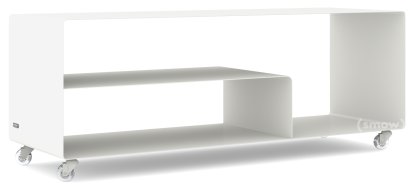 Sideboard R 111, Self-coloured, Pure white (RAL 9010), Transparent castors