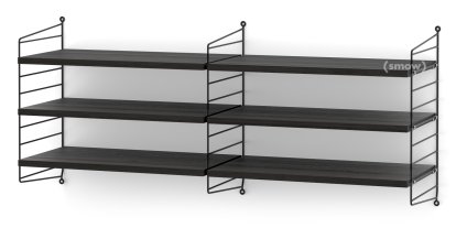String System Shelf M, 30 cm, Black, Black ash veneer