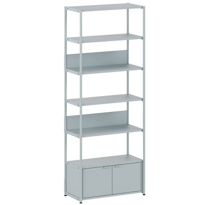Unit Shelf Steel, 215 cm , 1 x double door, Pale blue
