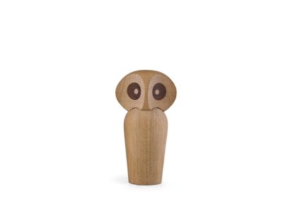 Owl Wooden Figure, Small (H 12 cm), Natural oak