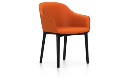 Softshell Armchair, Basic dark, Plano, Orange, Glides for carpets