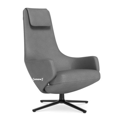 Repos Lounge Chair, Chair Repos, Fabric Dumet sierra grey melange, 40 cm, Basic dark
