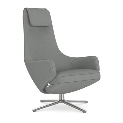 Repos Lounge Chair, Chair Repos, Fabric Cosy 2 Pebble Grey, 40 cm, Polished