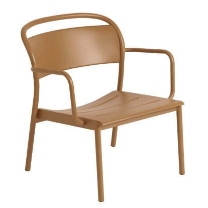 Linear Steel Lounge Armchair, Burnt orange