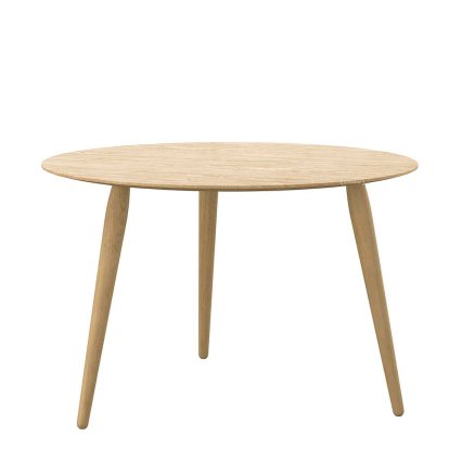 PLAYround Wood Table, White oiled oak, ø 75 cm, White oiled oak, 50 cm