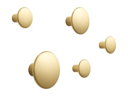The Dots Metal Set of 5 Hook, Brass