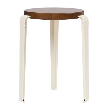 Lou Stool, Solid Wood, Tinted oak, Cream white