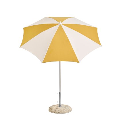 Terrazza Parasol Octagon, Ochre / off-white, With parasol stand