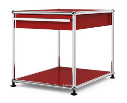 USM Haller Side Table with Drawer, USM ruby red