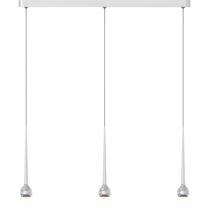 Falling Sun Pendant Lamp, Polished aluminium, 3 shades