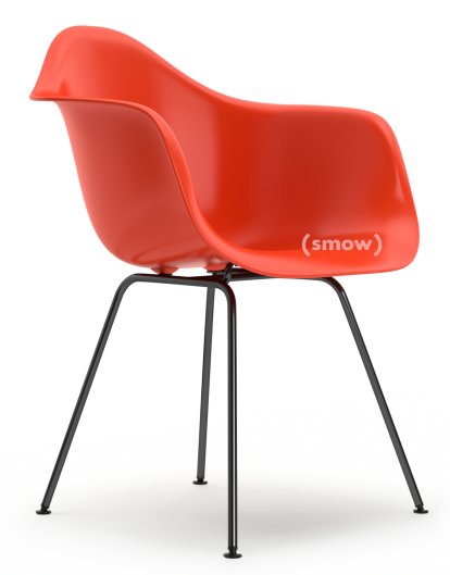 Eames Plastic Armchair DAX, Red (poppy red), Without upholstery, Without upholstery, Standard version - 43 cm, Coated basic dark
