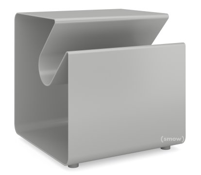 V44 Side Table, Aluminium white (RAL 9006), Glides