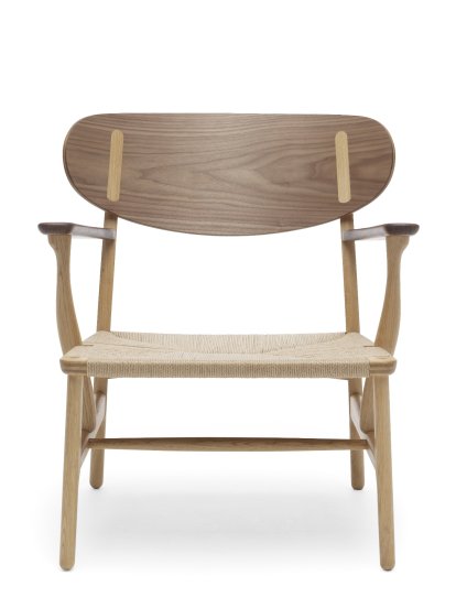 CH22 Lounge Chair, Oiled oak/walnut, natural paper yarn