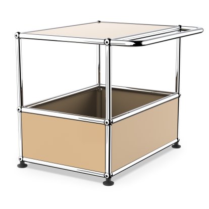USM Haller Bar Table, With bars, USM beige, Adjustable feet